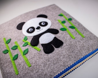 Libri tranquilli per bambini - PANDA, attività educative per bambini piccoli, giocattoli Montessori fatti a mano, libro intenso, attività di sviluppo delle abilità motorie