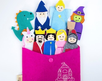 Contes de fées Marionnettes de doigts en feutre, activités éducatives pour les tout-petits,jouets Montessori faits main,cadeaux pour enfants