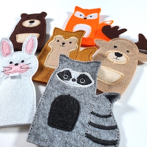 Felt Finger Puppet Set FOREST ANIMALS, Gifts for Kids, Educational Activities for Toddlers, Handmade Montessori Toys image 9