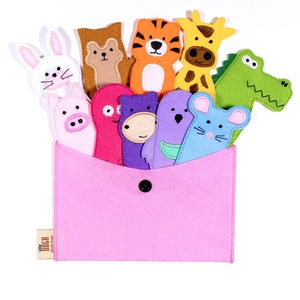 Felt Finger Puppets - Make Your Own Set among 43 Animals, Educational Activities for Toddlers, Handmade Montessori Toys, Finger Theater