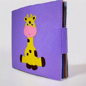 Felt Quiet Book - GIRAFFE, Educational Activities for Toddlers, Handmade Montessori Toys, Busy Book, Felt Activity Book