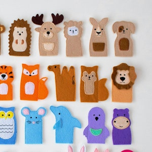 Personalisiertes Fingerpuppen-Set, Tierpuppen, Pädagogische Aktivitäten für Kleinkinder, Handgemachtes Montessori-Spielzeug, Fingertheater Bild 8