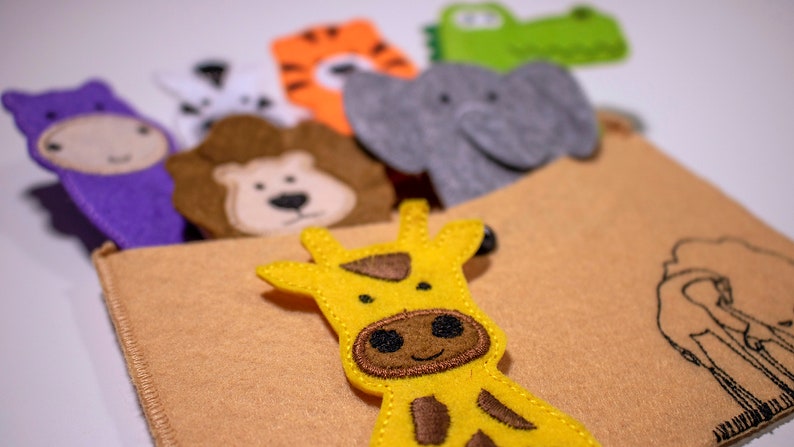 Felt Finger Puppet Set SAFARI ANIMALS Gifts for Kids - Etsy