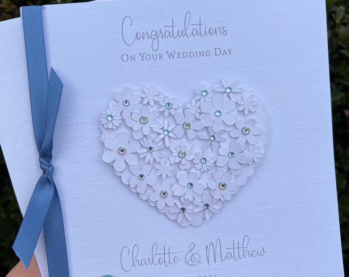 Personalised Handmade Luxury Wedding Day Card. - Etsy UK