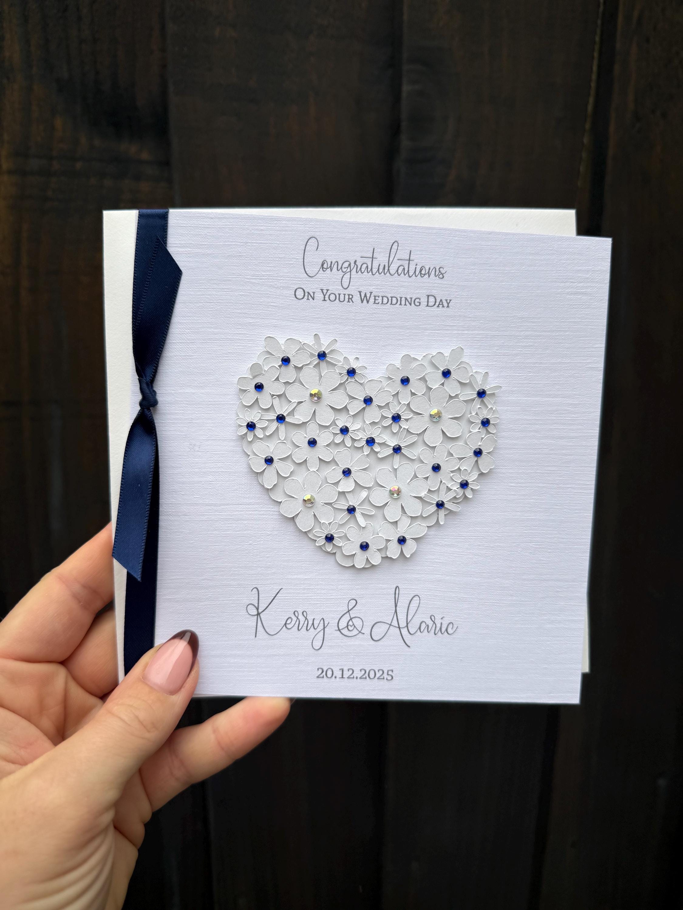 Personalised Handmade Luxury Wedding Day Card. - Etsy UK