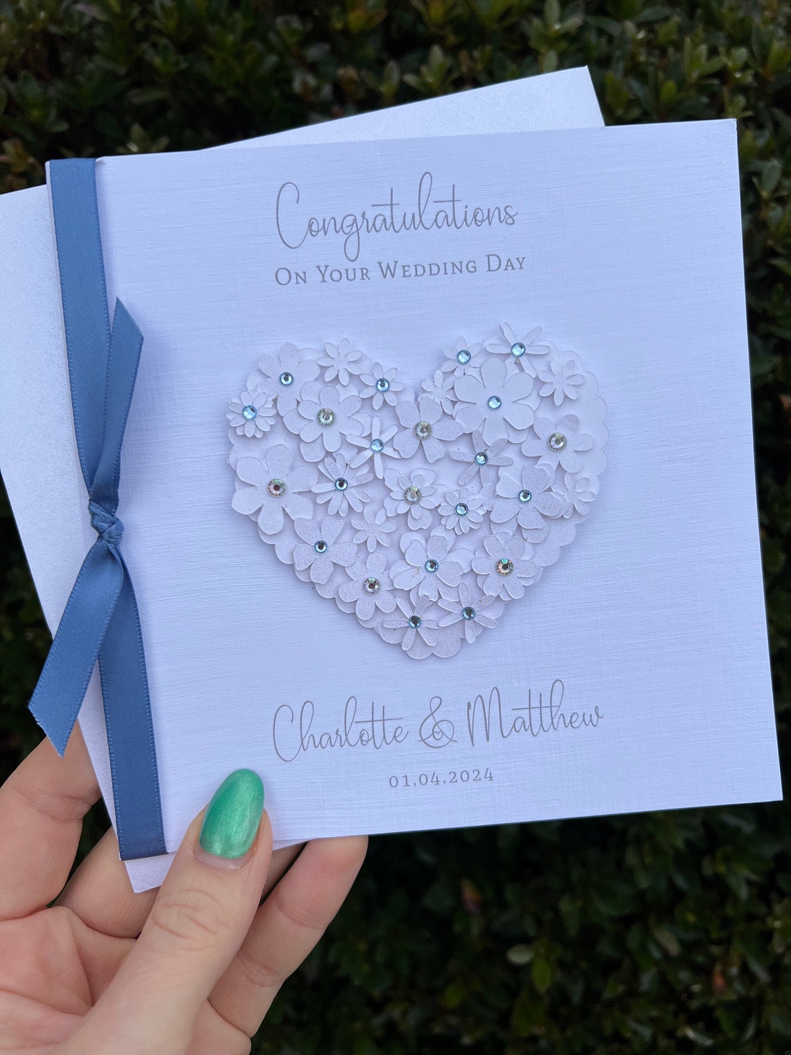 Personalised Handmade Luxury Wedding Day Card. - Etsy UK