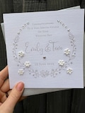 Personalised Handmade Wedding Day Card, Happy Couple, Flower Wreath product logo