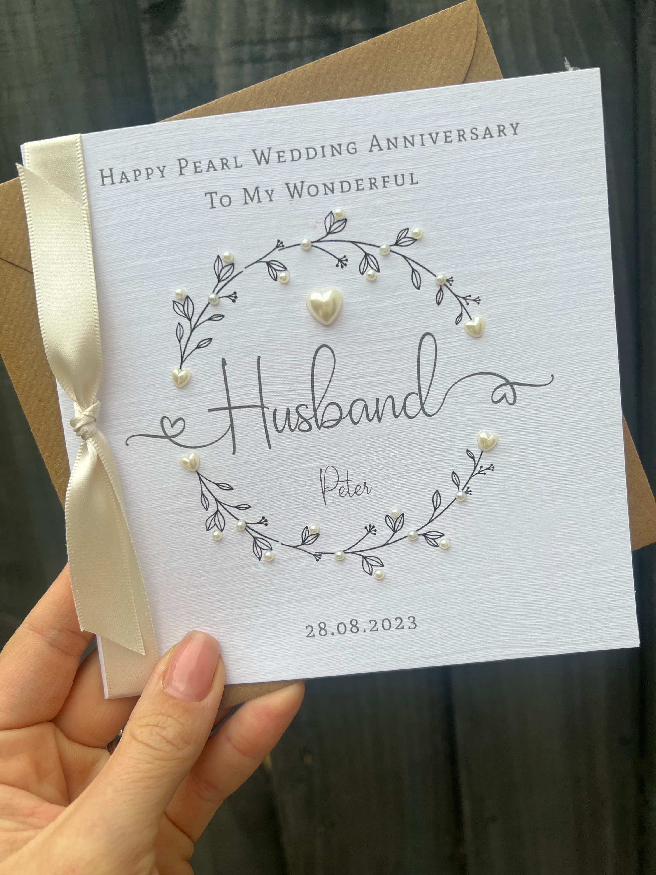 Couple Picture Handmade 30th Wedding Anniversary Cards For Husband - Main Image