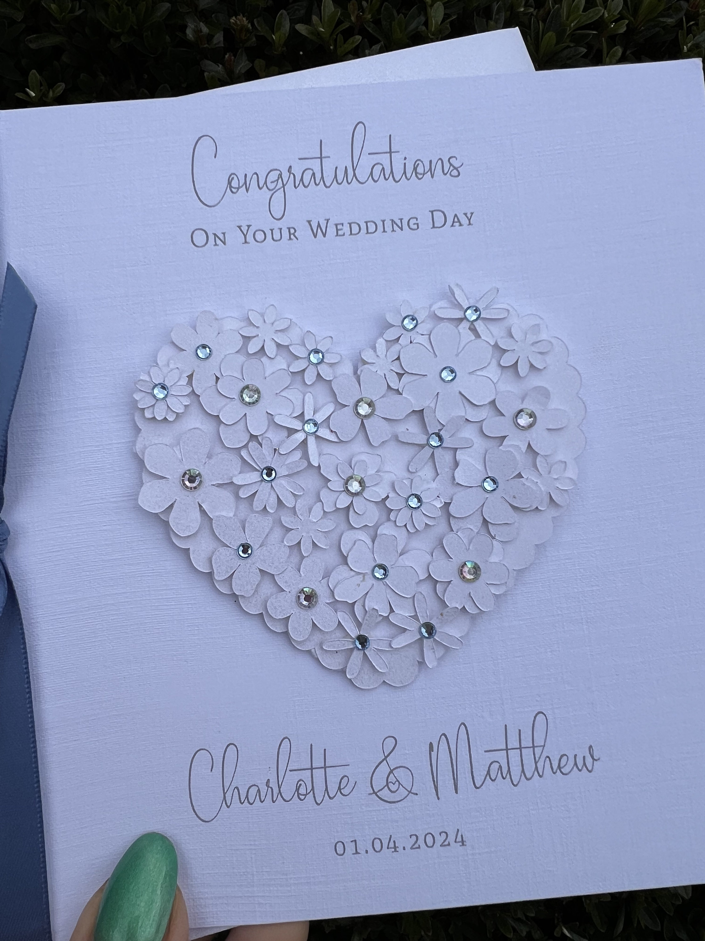 Personalised Handmade Luxury Wedding Day Card. - Etsy UK