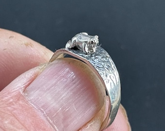 Sterling Silber kleiner Kröte Ring