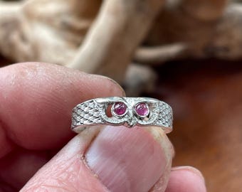Massiver Silber Eulenkopf Ring
