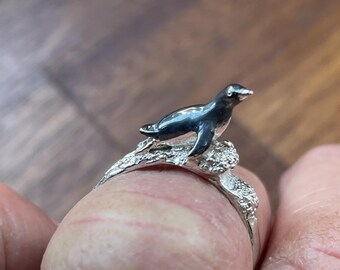 Massiver Silber Pinguin Ring