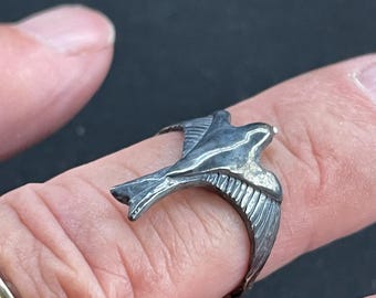 Mauersegler Ring aus Sterlingsilber geschwärzt