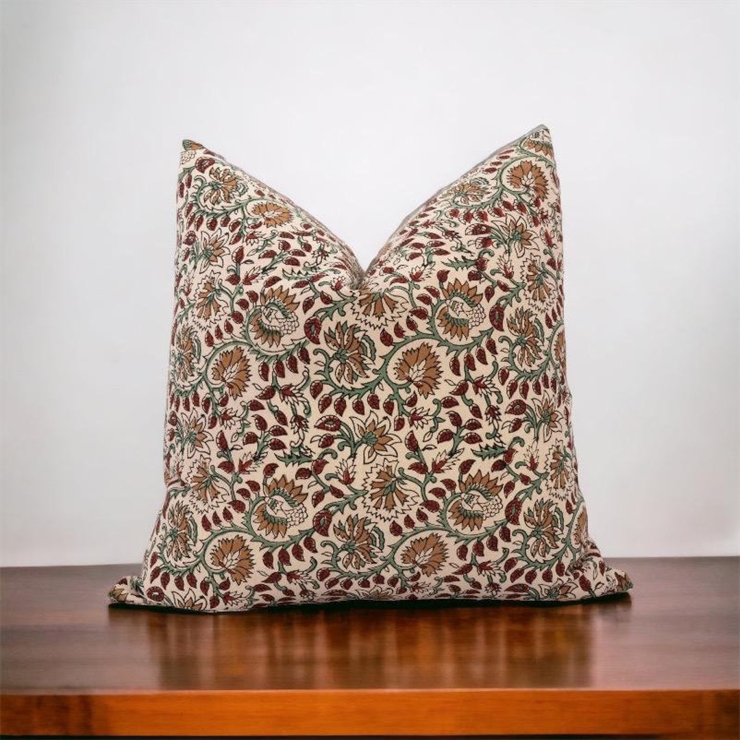 Multicolor - Kalamkari Block Print Cotton Cushion Cover 98 main image 0