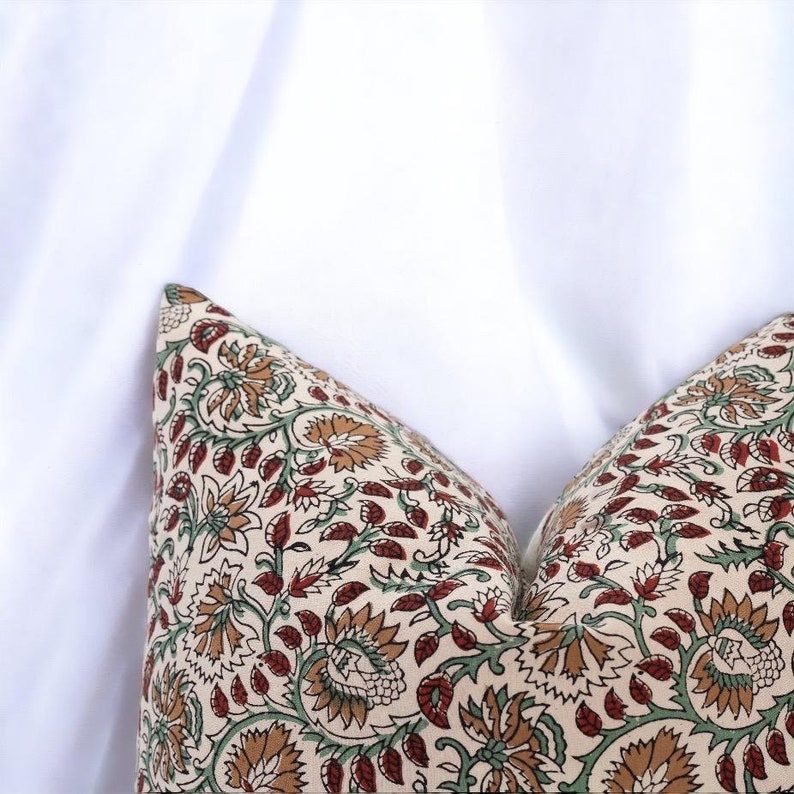 PillowHouseStudio Kalamkari Block Print Pillow Cover - Thumbnail 3