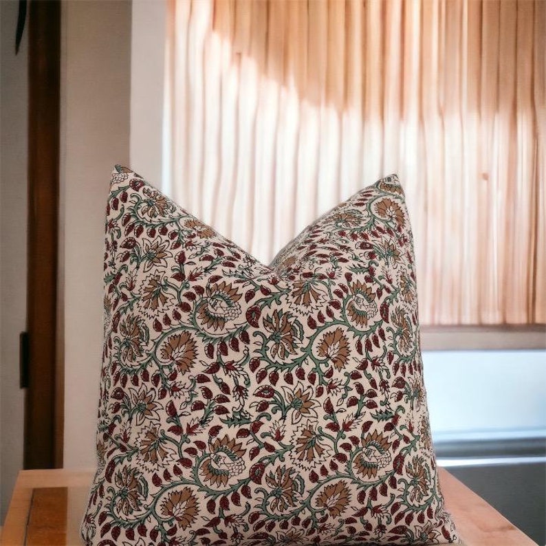 PillowHouseStudio Kalamkari Block Print Pillow Cover - Thumbnail 2