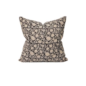 Designer Pillow Cover | Throw Pillows | Decorative Pillow Covers | Black Beige Floral Pillow | Sofa Pillow Cover | Modern Pillows