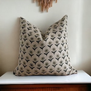 ACCORD || Designer Linen Pillow Cover, Home decor  Pillow, Block Print Pillow, Block Linen Pillow, Neutral Pillow, Botanical pillow cover