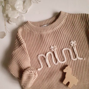 Grobstrick Pullover mit Personalisierung chunky knit sweater personalized personalisierte pullover namenspullover Name sweater Bild 1