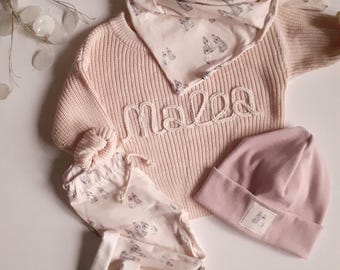 Chunky knit sweater with personalization, personalized name sweater