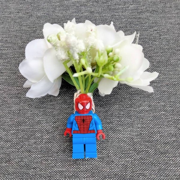 Wedding figure , Superhero Button hole, Spiderman, Marvel for Groom, Best Man, page boy childrens