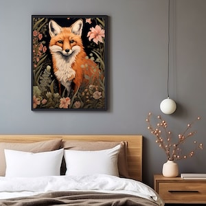Farmhouse Art William Morris Inspired Woodland Creatures Fox Nature ...