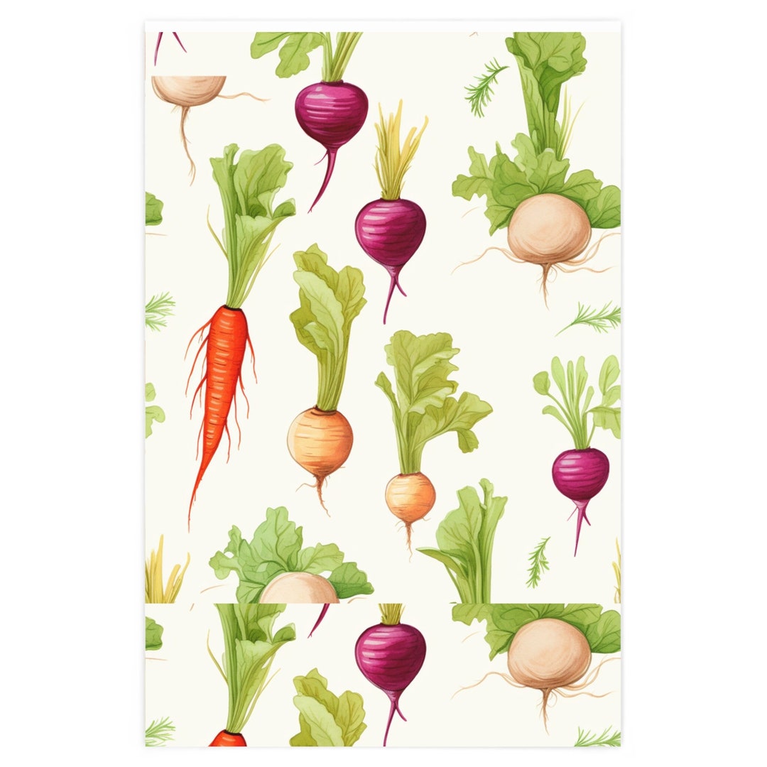 Vintage Vegetables Wrapping Paper Crafting and Decoupage Etsy
