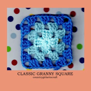 Classic Granny Square Crochet Pattern  Beginner Friendly Tutorial - Digitial  Download - Bonus Patterns