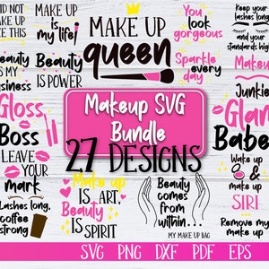 SVG-bundel make-upcitaten | Make-uptascitaten | Svg-bundel make-up | Citaten voor meisjes | Grappige gezegden v.2