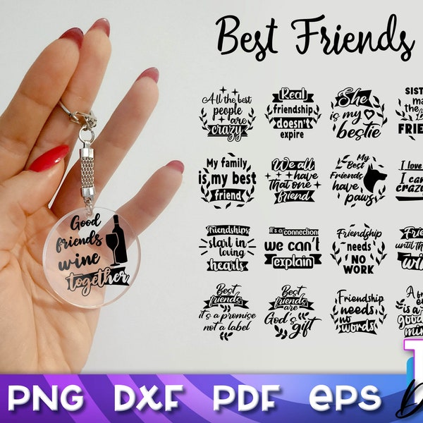 Best Friends Keychain SVG Bundle. Best Friend Quotes SVG
