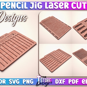 Pencil Jig Laser Cut SVG Bundle | Pencil Engraver SVG File | Watch Band Engraving