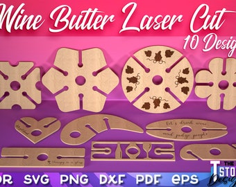 Wine Butler Laser Cut / Wine Holder SVG Design / Laser Cut Files / Alcohol Design