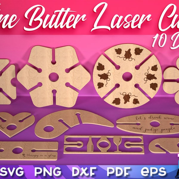 Wine Butler Laser Cut | Wine Holder SVG Design | Laser Cut Files | Alcohol Design