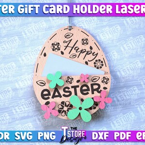 Easter Gift Card Holder Laser Cut SVG Bundle | Easter Bunny Card Holder ...