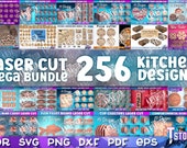 Kitchen Laser Cut Mega Bundle | Coasters CNC Files | Kitchen Mega Engraving Bundle | Kitchen Laser Design