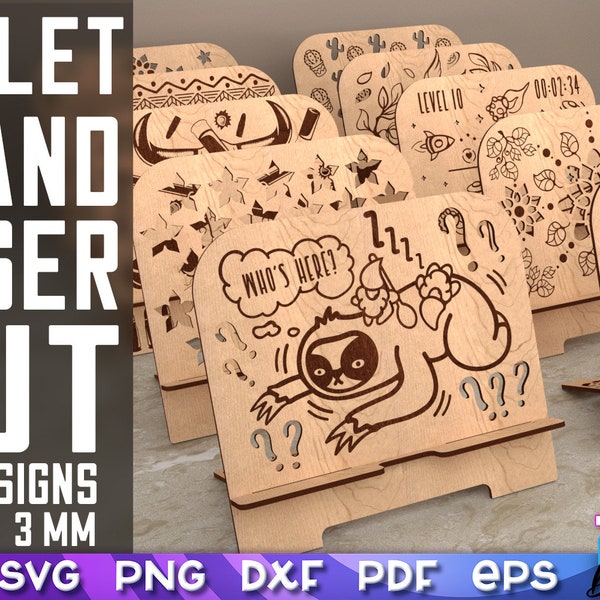 Tablet Stand Laser Cut SVG | Tablet Stand SVG Bundle | CNC Files