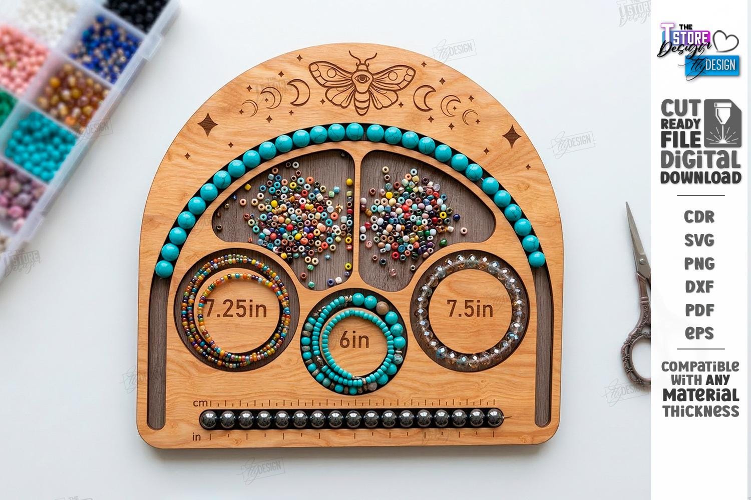 Bead Tray Laser Cut - DIY Bracelet CNC - Jewelry Organizer Board ...