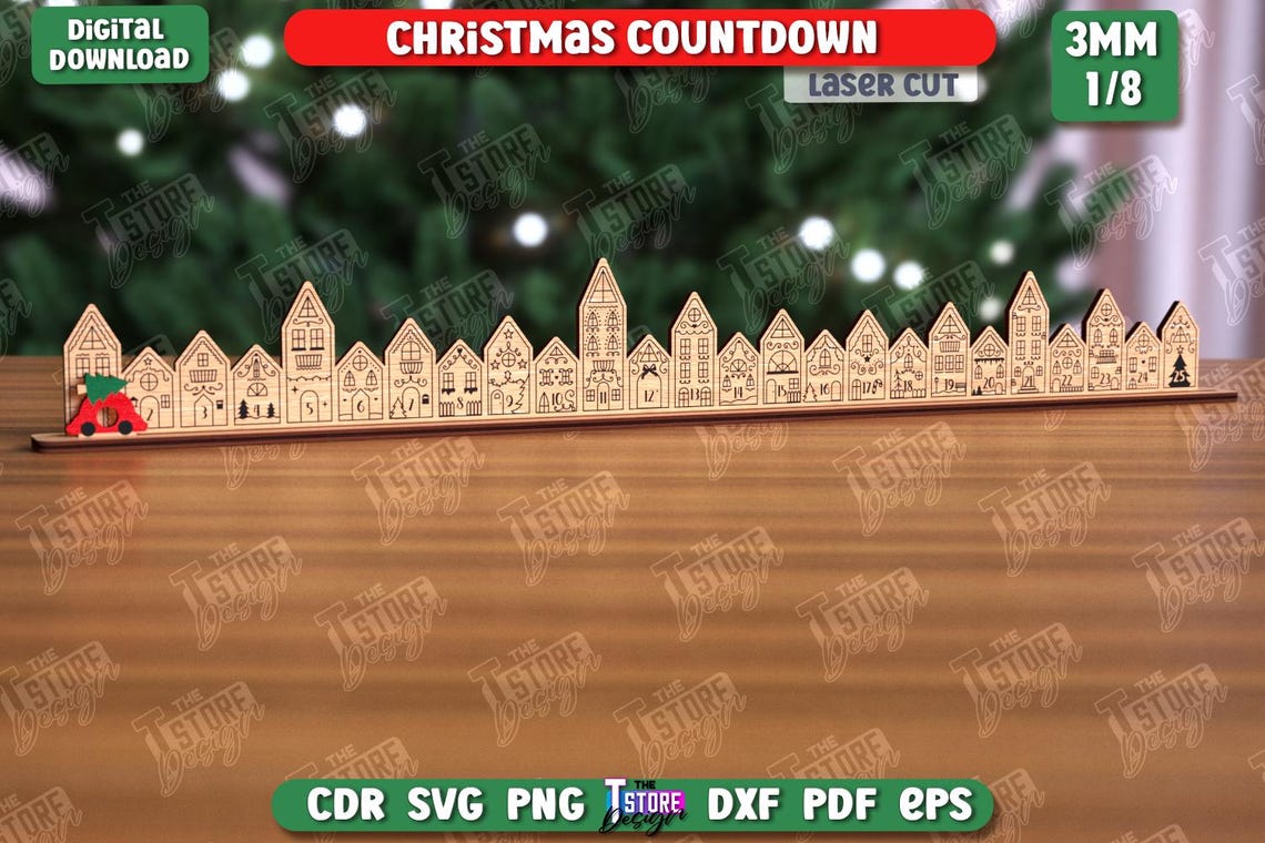 3d Christmas Countdown Laser Cut Bundle, Days Until Christmas Svg, Xmas ...