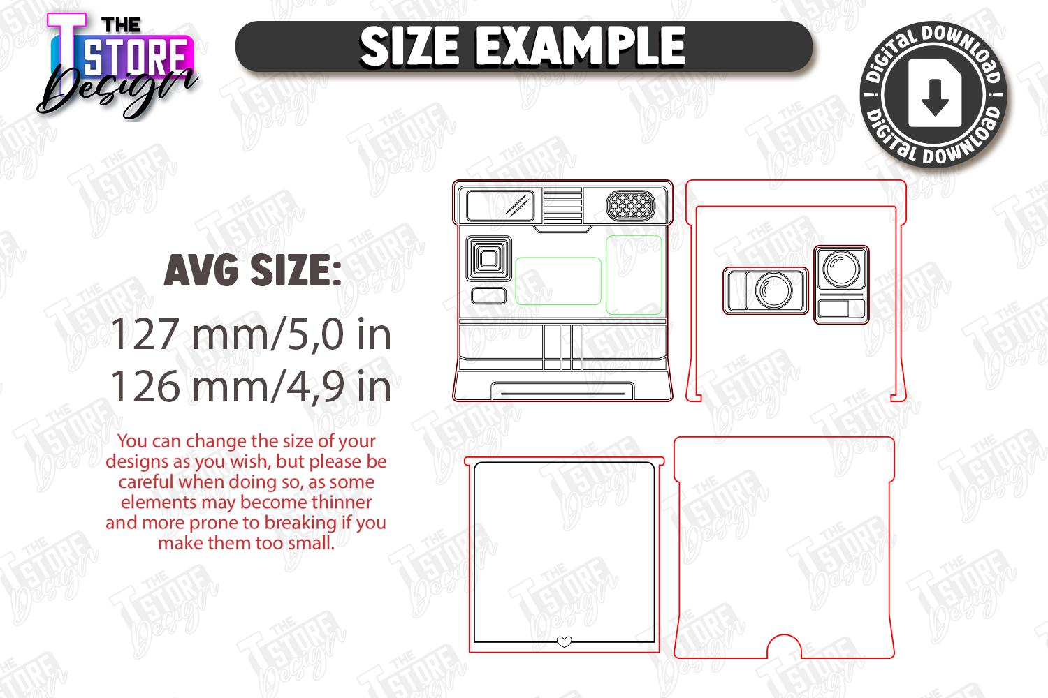 Camera Photo Box 3d Camera Photo Boxes Laser Cut Bundle, Instant Camera Box Card Svg ...