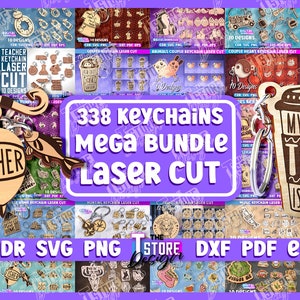 Schlüsselanhänger Laser cut Mega Bundle, 338 gravierte Schlüsselbund Lasercut Designs, Muttertag Schlüsselbund svg, Halloween Schlüsselbund Laser Cut, 3d Holzschlüssel