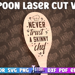 Spoon Laser Cut SVG Bundle Spoon Engraving Quotes SVG Design Kitchen Quotes Cut File zdjęcie 8