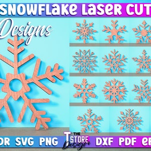 Snowflake Laser Cut SVG Bundle | Christmas SVG Design | Snowflake Laser Cut Files