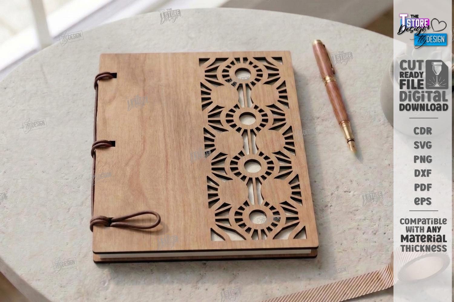 Notebook Binder Svg Notebook Laser Cut SVG Bundle - Wooden Journal Cover Laser Cut ...