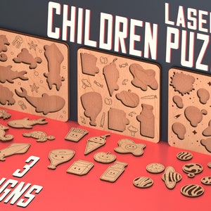 Children Puzzle Laser Cut | Children SVG Design | Laser Cut Files | Game Design