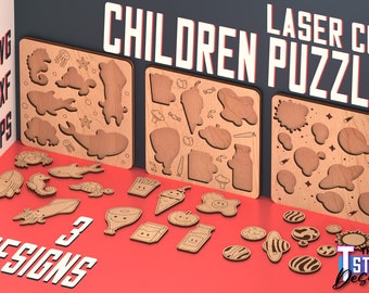 Children Puzzle Laser Cut | Children SVG Design | Laser Cut Files | Game Design