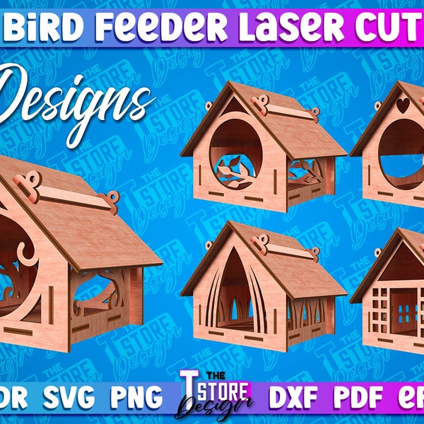 Bird Feeder Laser Cut Design | Bird Feeder SVG | Birds Feeder House | Feeder Laser Design | Wooden Bird Feeder Decor