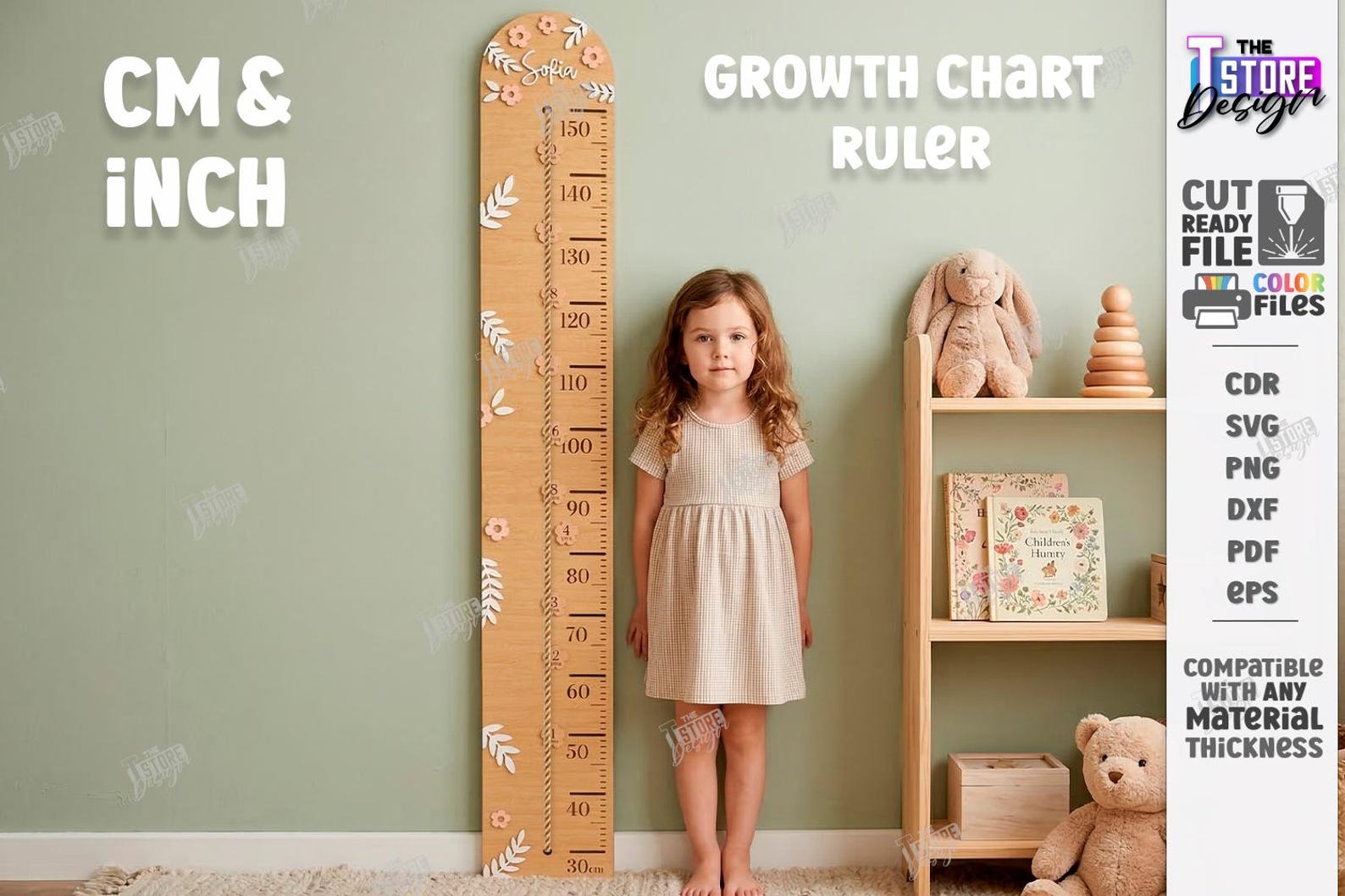Picture Day Ruler Growth Chart Ruler SVG - Laser Cut Kids Height Chart With Name ...