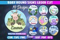 Baby Name Sign SVG Bundle | Nursery Round Sign Animals | Personalized Kids Signs | Wall Baby Room Decor Laser Cut  | CNC Files  | 3D Laser product logo