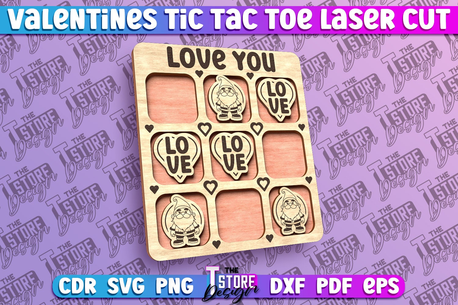 Valentines Tic Tac Toe Laser Cut SVG Bundle | Love Tic Tac Toe SVG ...