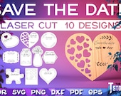 Save the Date Laser Cut Design SVG Bundle | Date SVG Design | Laser Cut Files